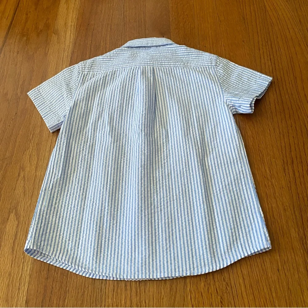 Crewcuts Blue Shorts and Seersucker Striped Shirt Matching Set - Picture 4 of 9